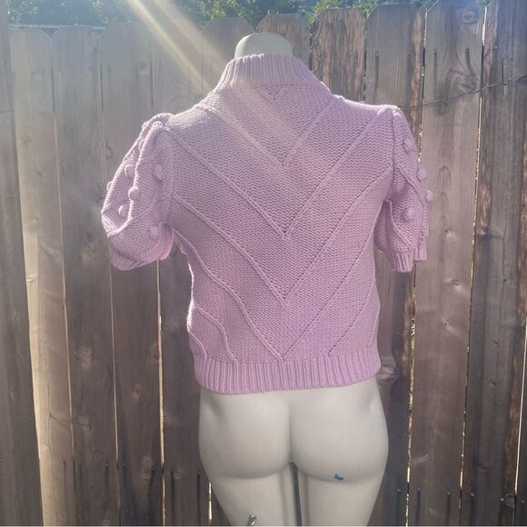English Factory POM POM PUFF SLEEVE SWEATER size XS color lilac - Picture 7 of 14